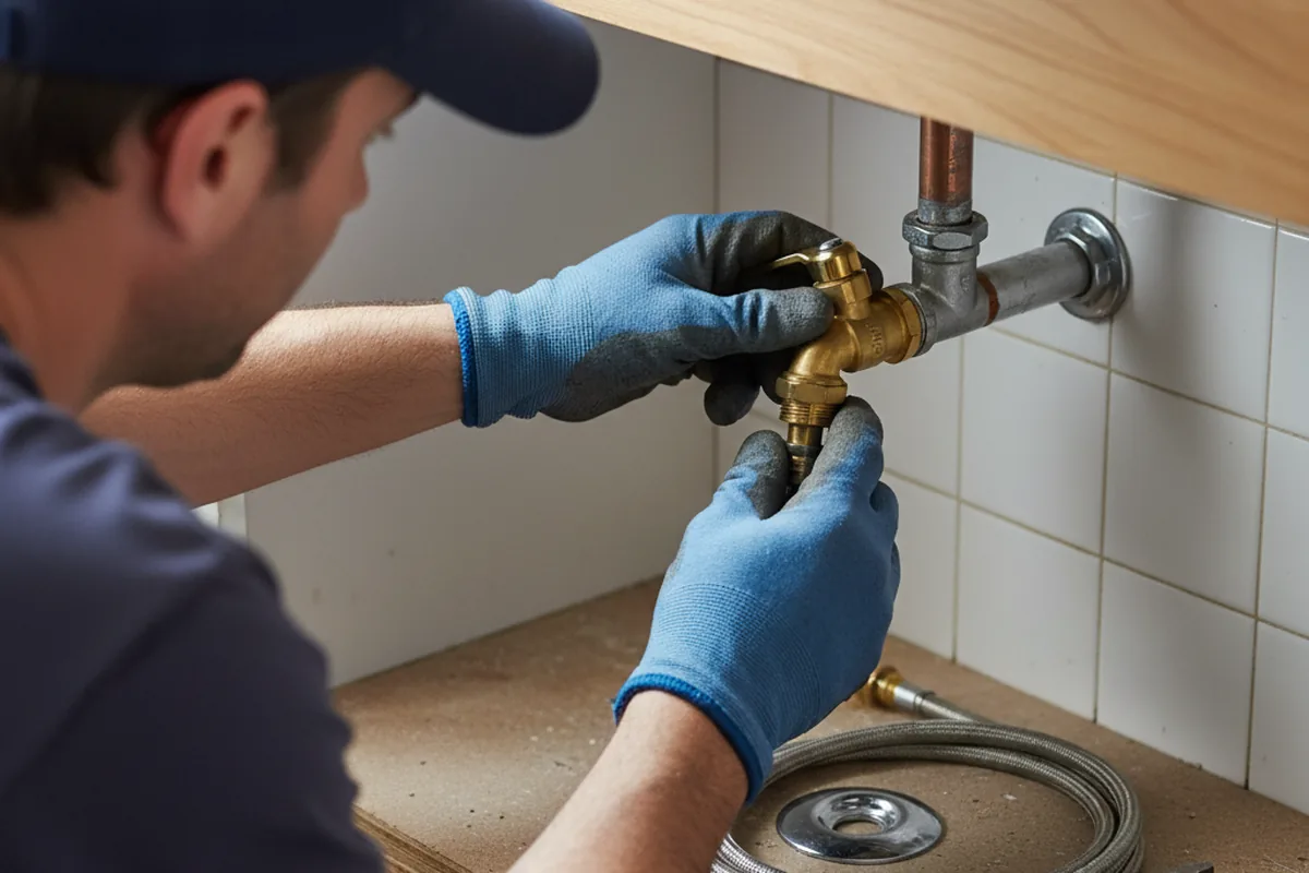 Shutoff valve and fitting work during Emergency Plumbing in Sterling